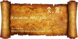 Karakas Máté névjegykártya