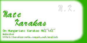 mate karakas business card